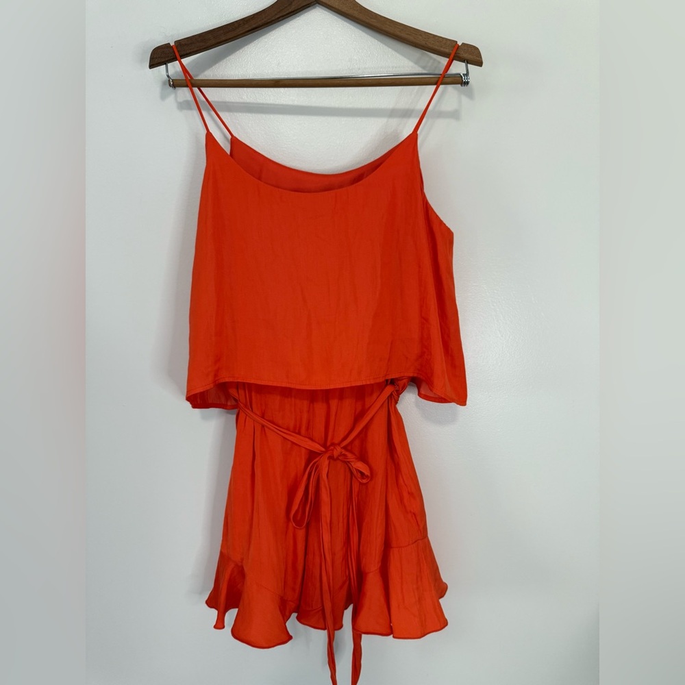 Versona NWT Vibrant Orange tank style romper in size medium